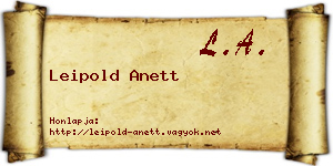 Leipold Anett névjegykártya